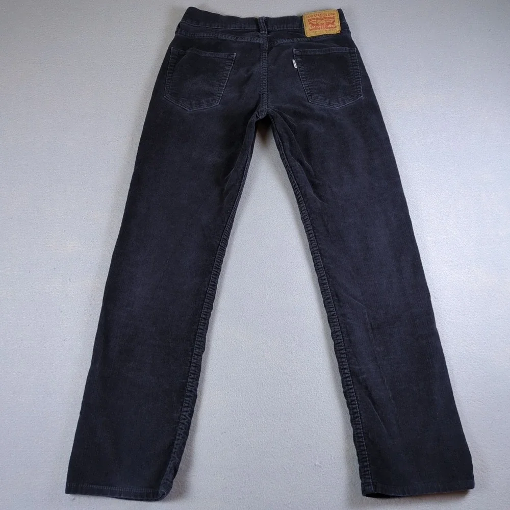 Levis 514 Corduroy Pants Mens 29x28 Blue Straight Fit Zip Fly Stretch White Tab